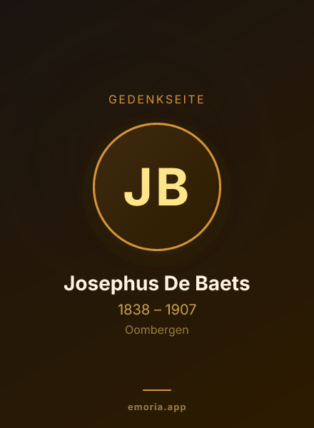 Gedenkportrait von Josephus De Baets