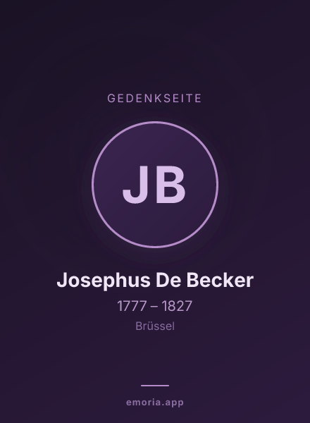 Gedenkportrait von Josephus De Becker