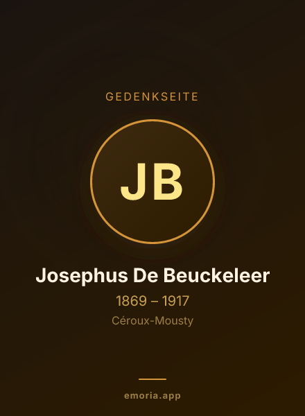 Gedenkportrait von Josephus De Beuckeleer