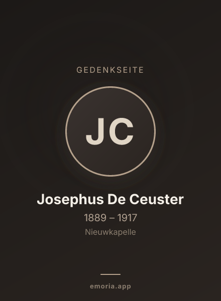 Gedenkportrait von Josephus De Ceuster