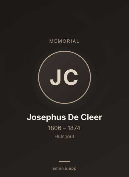 Memorial portrait of Josephus De Cleer