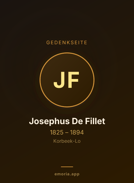 Gedenkportrait von Josephus De Fillet