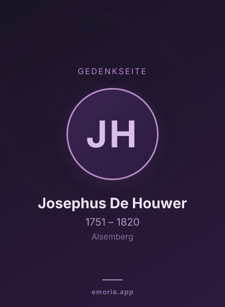 Gedenkportrait von Josephus De Houwer