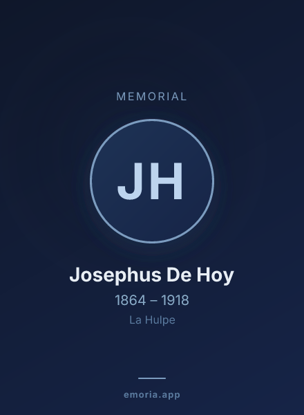 Memorial portrait of Josephus De Hoy