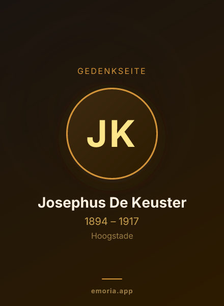 Gedenkportrait von Josephus De Keuster
