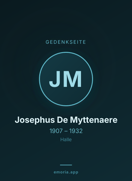 Gedenkportrait von Josephus De Myttenaere