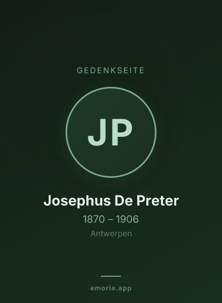 Gedenkportrait von Josephus De Preter