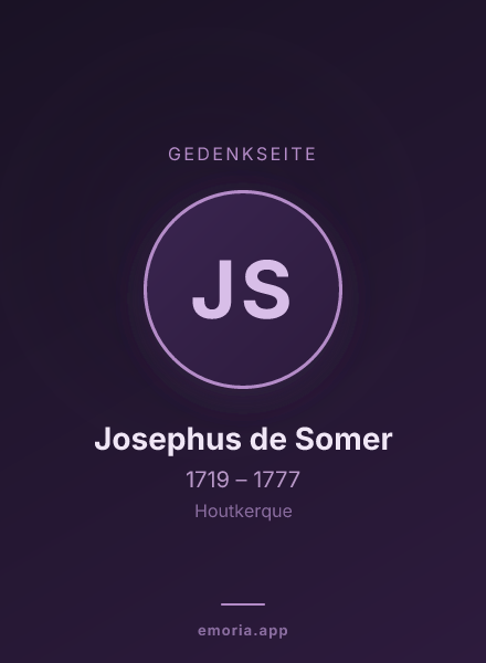 Gedenkportrait von Josephus de Somer