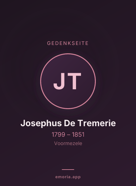 Gedenkportrait von Josephus De Tremerie