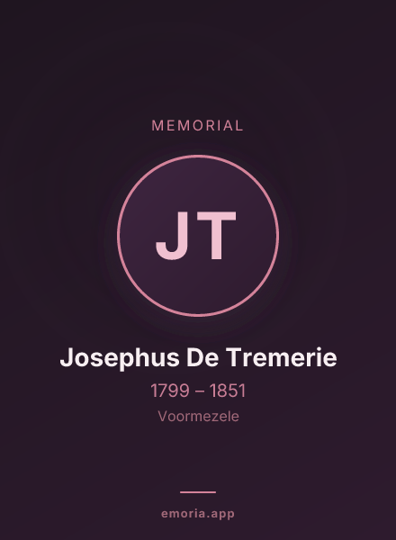 Memorial portrait of Josephus De Tremerie