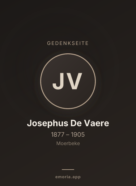 Gedenkportrait von Josephus De Vaere