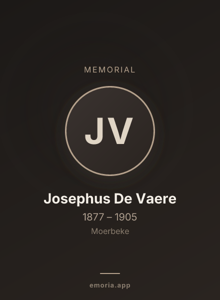Memorial portrait of Josephus De Vaere