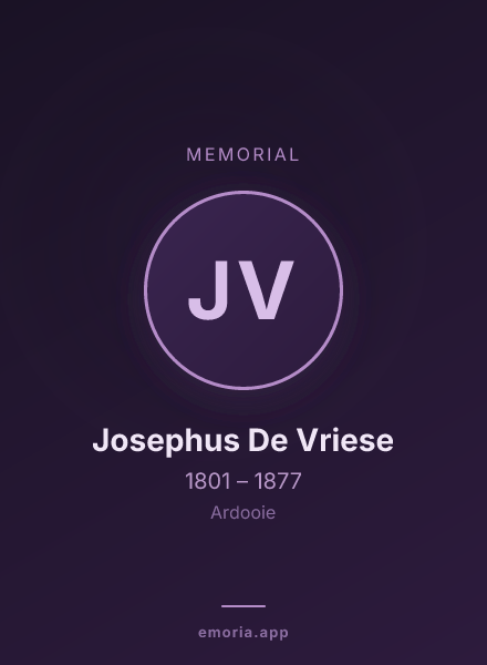 Memorial portrait of Josephus De Vriese