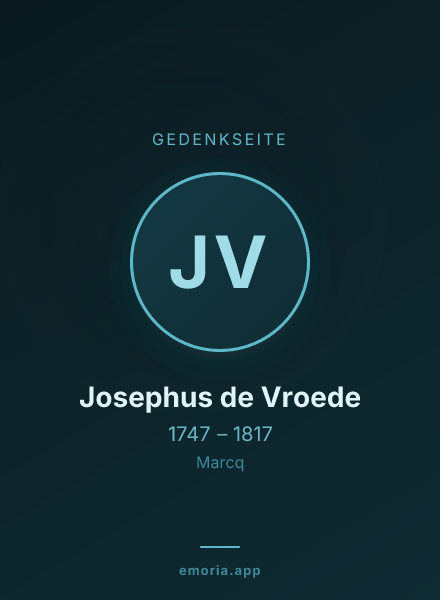 Gedenkportrait von Josephus de Vroede