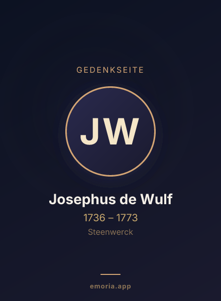 Gedenkportrait von Josephus de Wulf