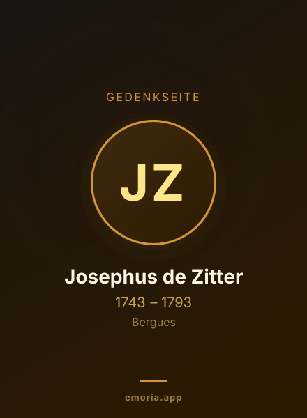 Gedenkportrait von Josephus de Zitter