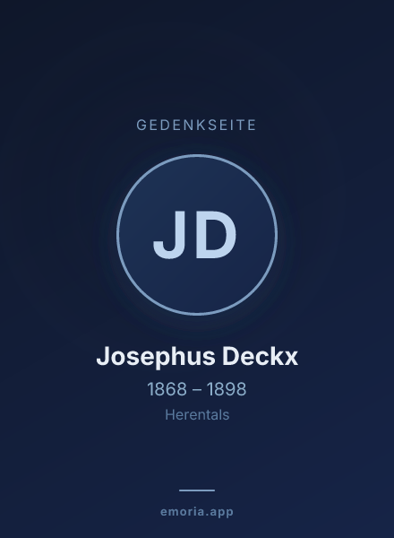 Gedenkportrait von Josephus Deckx