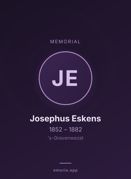 Memorial portrait of Josephus Eskens