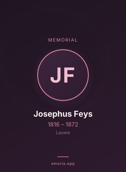 Memorial portrait of Josephus Feys