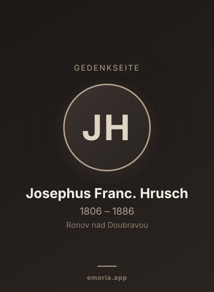 Gedenkportrait von Josephus Franc. Hrusch