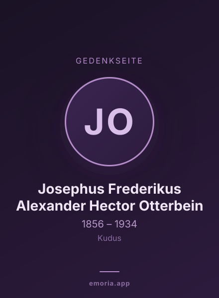 Gedenkportrait von Josephus Frederikus Alexander Hector Otterbein