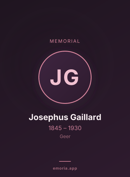 Memorial portrait of Josephus Gaillard