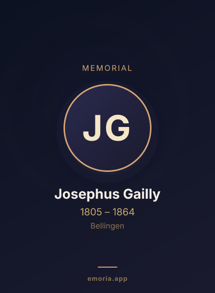 Memorial portrait of Josephus Gailly