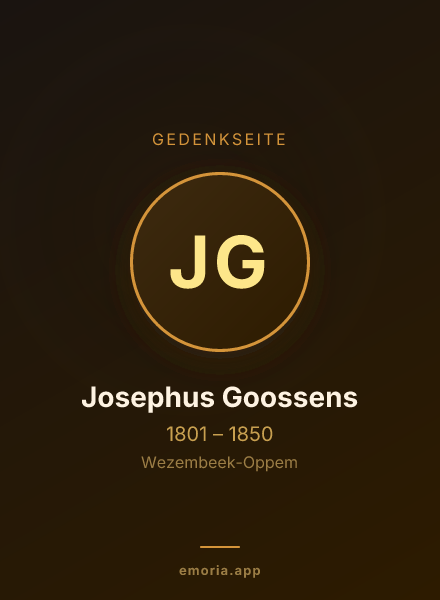 Gedenkportrait von Josephus Goossens
