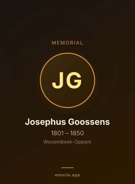 Memorial portrait of Josephus Goossens