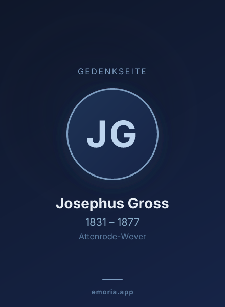 Gedenkportrait von Josephus Gross
