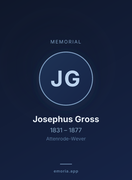 Memorial portrait of Josephus Gross