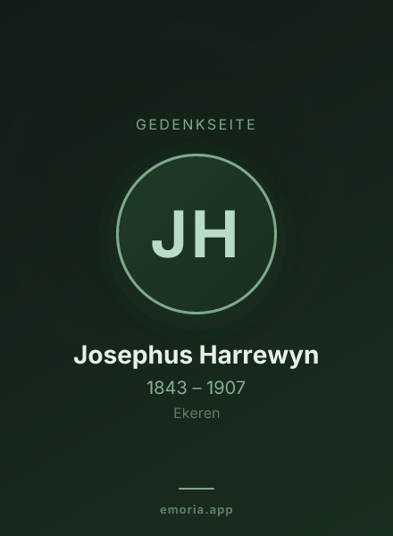 Gedenkportrait von Josephus Harrewyn