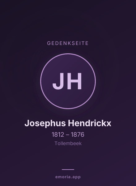 Gedenkportrait von Josephus Hendrickx