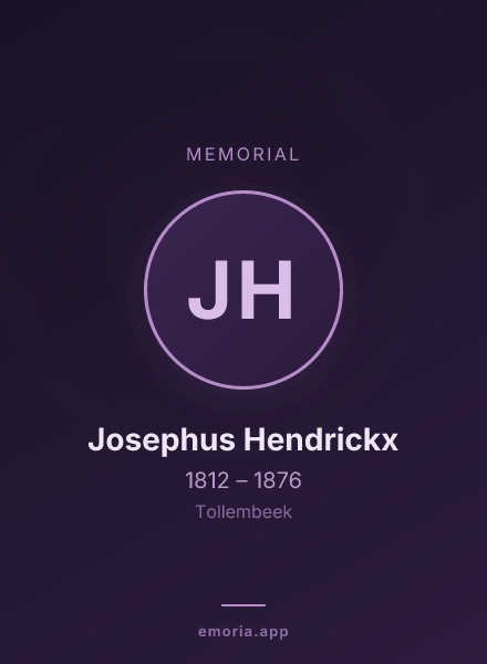 Memorial portrait of Josephus Hendrickx