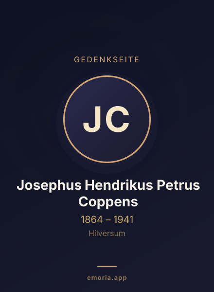 Gedenkportrait von Josephus Hendrikus Petrus Coppens
