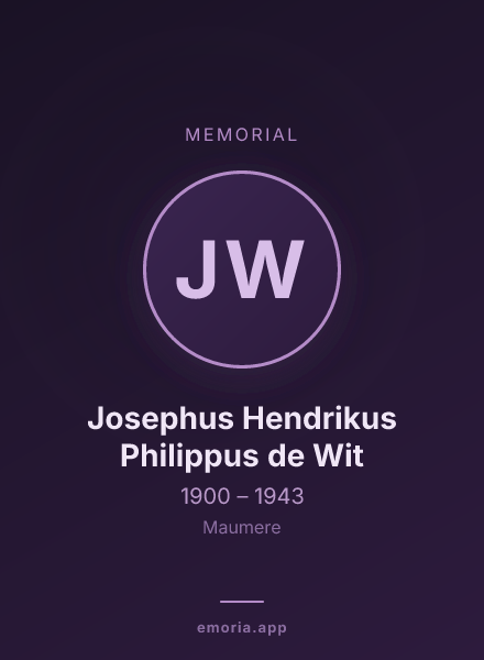 Memorial portrait of Josephus Hendrikus Philippus de Wit