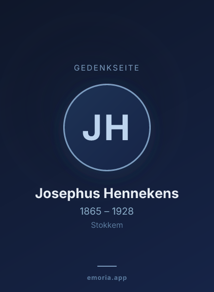 Gedenkportrait von Josephus Hennekens