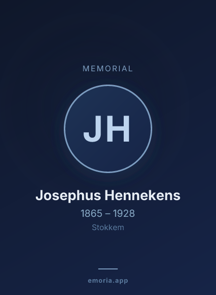 Memorial portrait of Josephus Hennekens