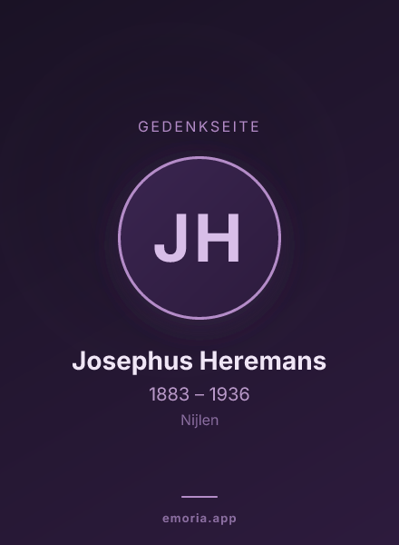 Gedenkportrait von Josephus Heremans