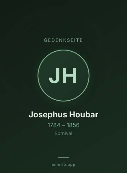 Gedenkportrait von Josephus Houbar