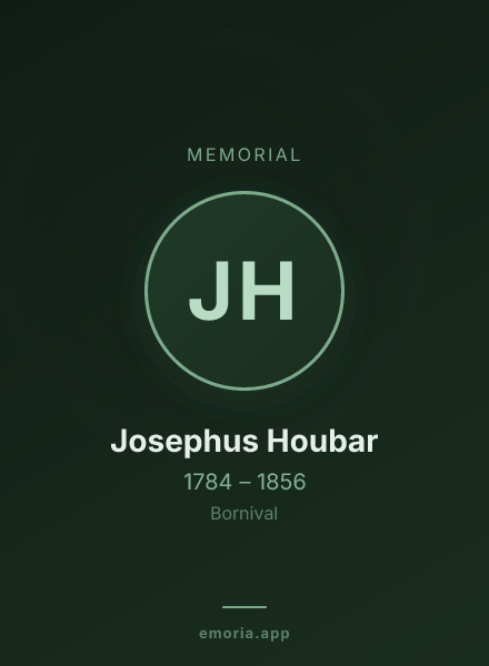 Memorial portrait of Josephus Houbar