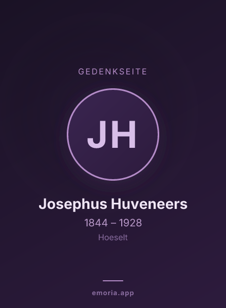 Gedenkportrait von Josephus Huveneers