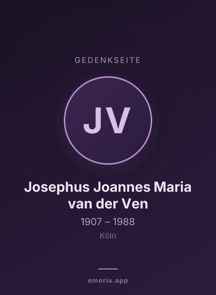 Gedenkportrait von Josephus Joannes Maria van der Ven