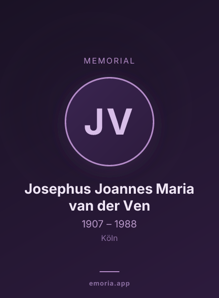 Memorial portrait of Josephus Joannes Maria van der Ven