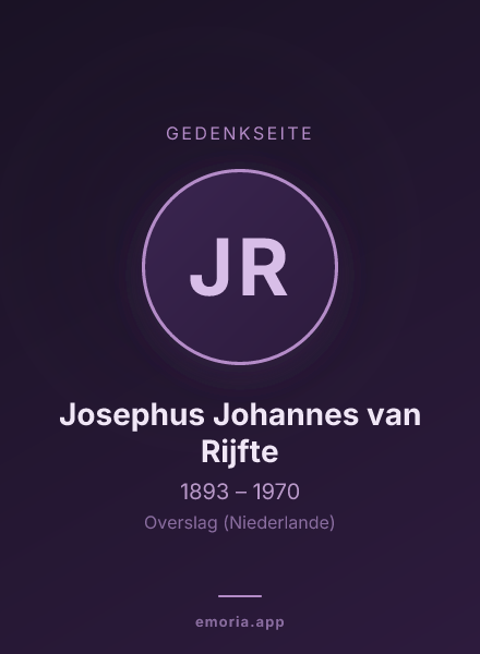 Gedenkportrait von Josephus Johannes van Rijfte