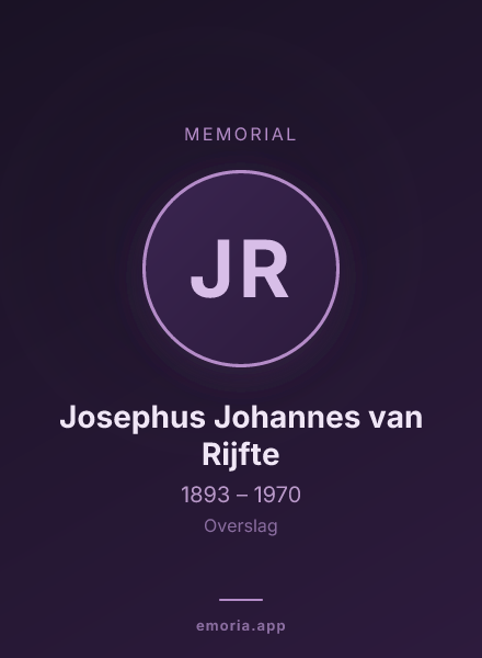 Memorial portrait of Josephus Johannes van Rijfte