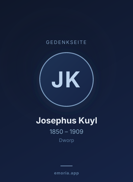 Gedenkportrait von Josephus Kuyl