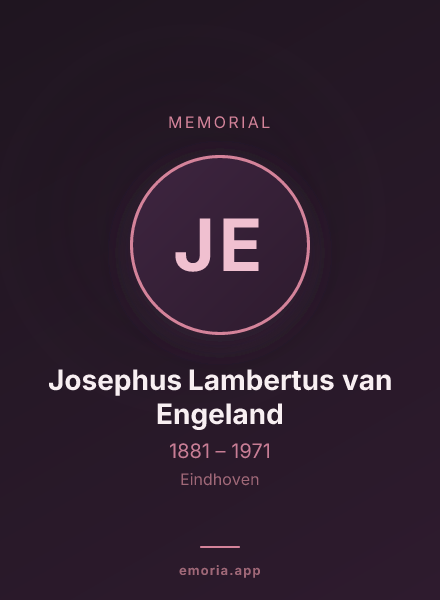 Memorial portrait of Josephus Lambertus van Engeland