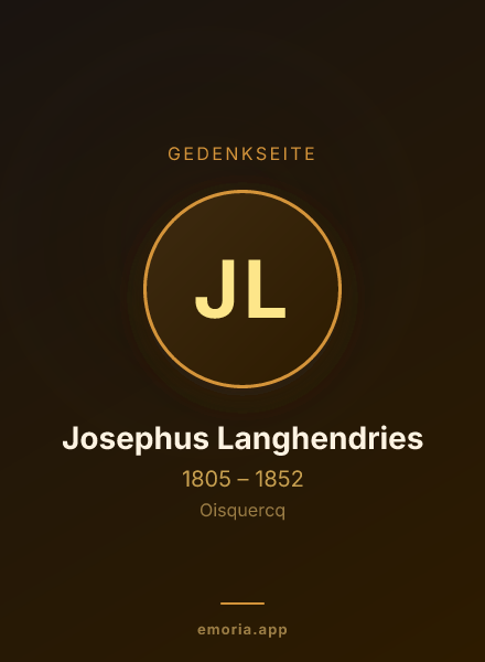 Gedenkportrait von Josephus Langhendries