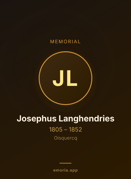 Memorial portrait of Josephus Langhendries